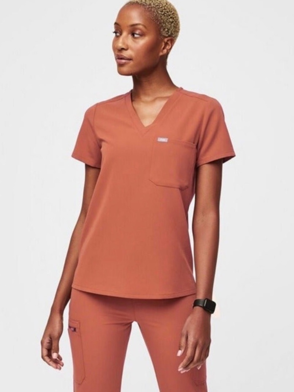 Figs Terracotta Scrub SET (one pocket top and Zamora scrub bottom)